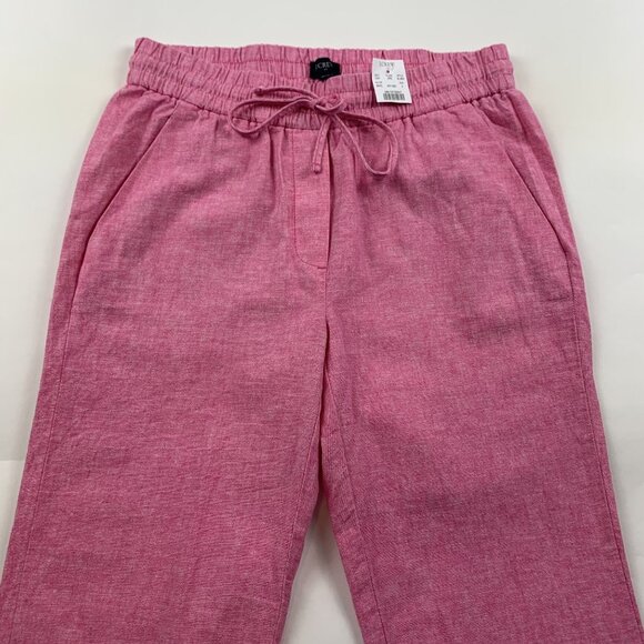 J. Crew Pepto Pink Linen Blend Ankle Pant 4 New - Picture 2 of 7